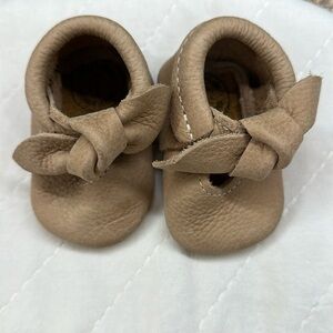Freshly Picked Weathered Brown Knotted Bow Soft Sole Shoe